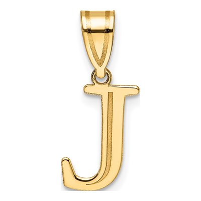 14K Yellow Gold Letter J Pendant