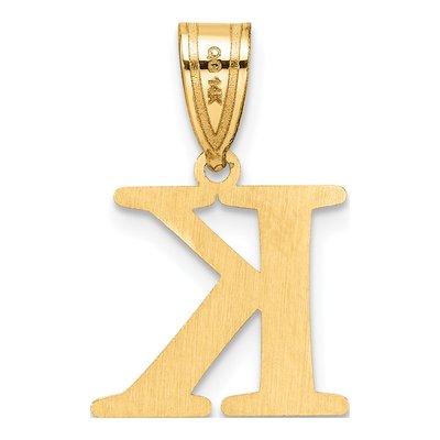 14K Yellow Gold Letter K Pendant – view 4