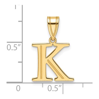 14K Yellow Gold Letter K Pendant – view 5
