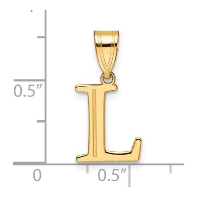 14K Yellow Gold Letter L Pendant – view 5