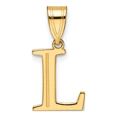 14K Yellow Gold Letter L Pendant