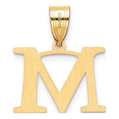 14K Yellow Gold Letter M Pendant – view 4