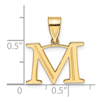 14K Yellow Gold Letter M Pendant – view 5