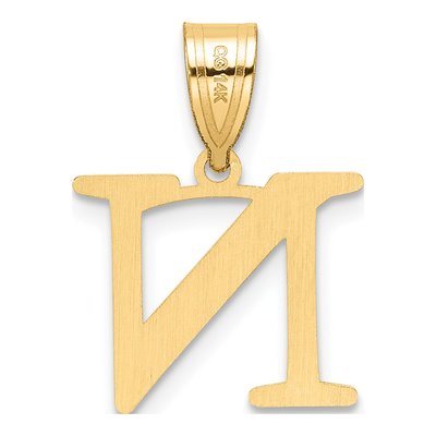 14K Yellow Gold Letter N Pendant – view 4