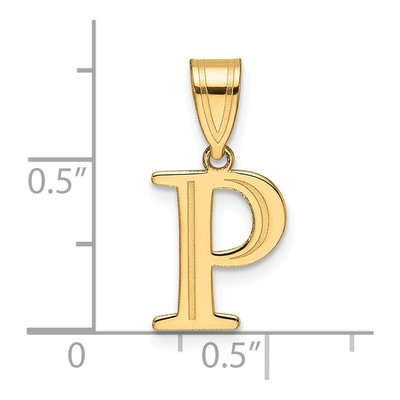14K Yellow Gold Letter P Pendant – view 5