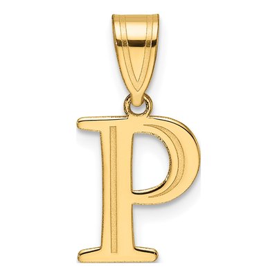 14K Yellow Gold Letter P Pendant
