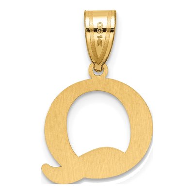 14K Yellow Gold Letter Q Pendant – view 4