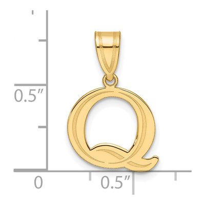 14K Yellow Gold Letter Q Pendant – view 5