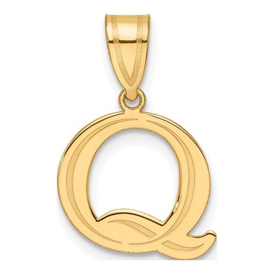 14K Yellow Gold Letter Q Pendant