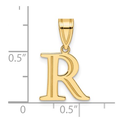 14K Yellow Gold Letter R Pendant – view 5