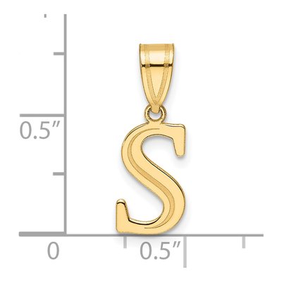 14K Yellow Gold Letter S Pendant – view 5
