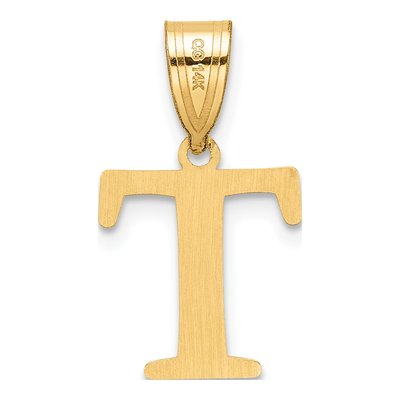 14K Yellow Gold Letter T Pendant – view 4