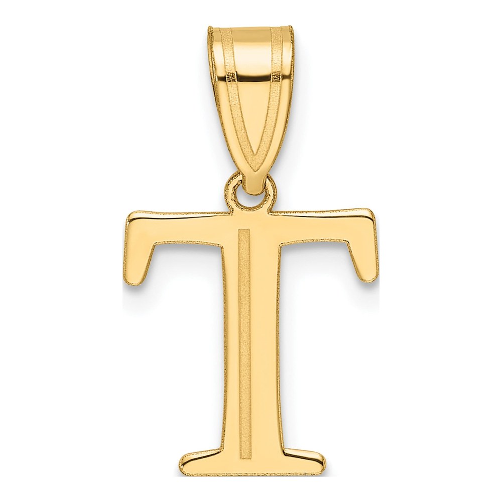 14K Yellow Gold Letter T Pendant