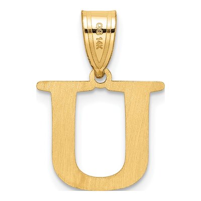 14K Yellow Gold Letter U Pendant – view 4