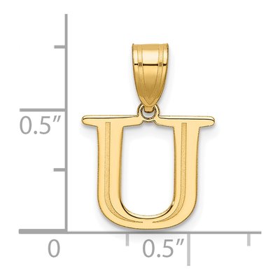 14K Yellow Gold Letter U Pendant – view 5