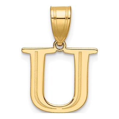 14K Yellow Gold Letter U Pendant