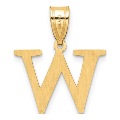14K Yellow Gold Letter W Pendant – view 4