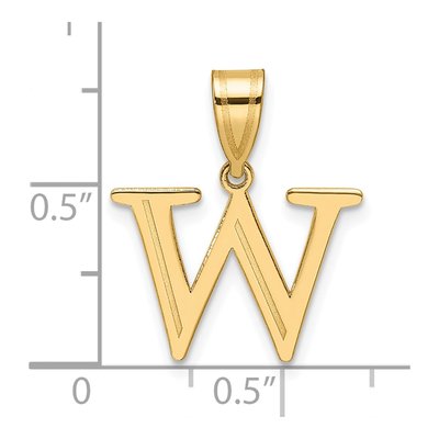 14K Yellow Gold Letter W Pendant – view 5
