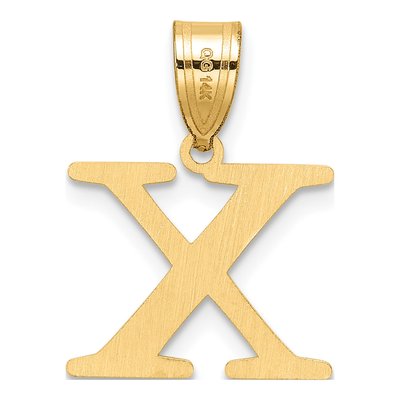 14K Yellow Gold Letter X Pendant – view 4