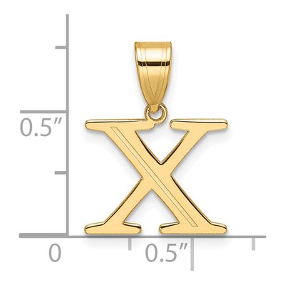 14K Yellow Gold Letter X Pendant – view 5