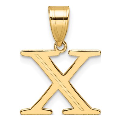 14K Yellow Gold Letter X Pendant