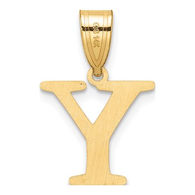 14K Yellow Gold Letter Y Pendant – view 4