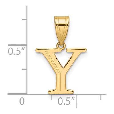 14K Yellow Gold Letter Y Pendant – view 5