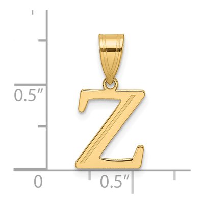 14K Yellow Gold Letter Z Pendant – view 5