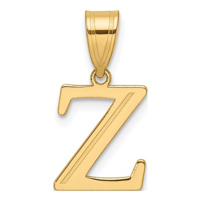 14K Yellow Gold Letter Z Pendant