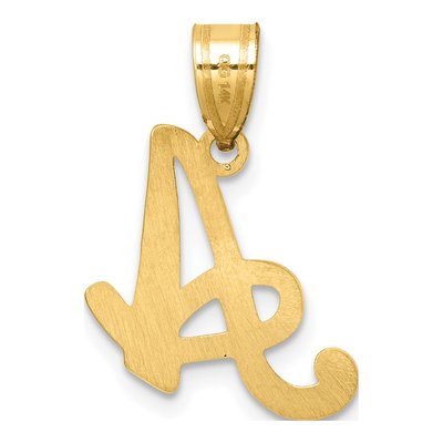 14K Yellow Gold Script Letter A Pendant – view 4