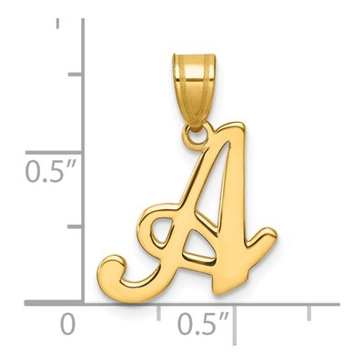14K Yellow Gold Script Letter A Pendant – view 5