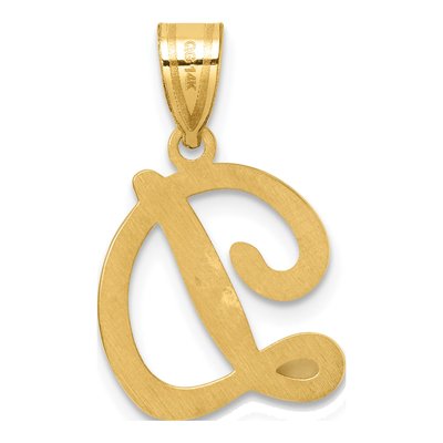 14K Yellow Gold Script Letter D Pendant – view 4