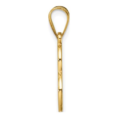 14K Yellow Gold Script Letter E Pendant – view 3