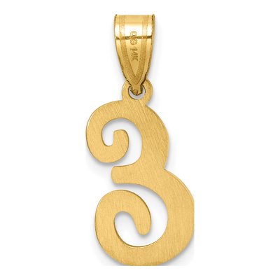 14K Yellow Gold Script Letter E Pendant – view 4