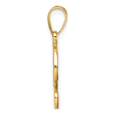 14K Yellow Gold Script Letter F Pendant – view 3