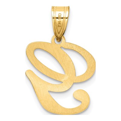14K Yellow Gold Script Letter G Pendant – view 4