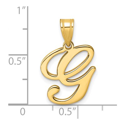 14K Yellow Gold Script Letter G Pendant – view 5