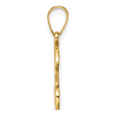 14K Yellow Gold Script Letter H Pendant – view 3