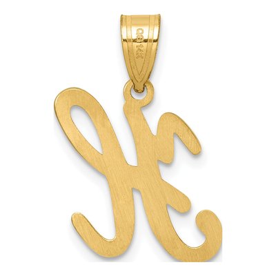 14K Yellow Gold Script Letter H Pendant – view 4