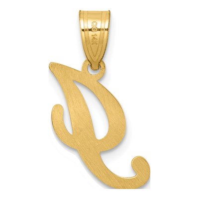 14K Yellow Gold Script Letter I Pendant – view 4