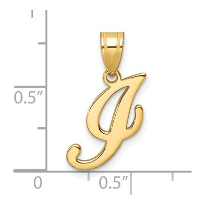 14K Yellow Gold Script Letter I Pendant – view 5