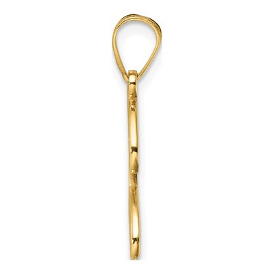 14K Yellow Gold Script Letter J Pendant – view 3