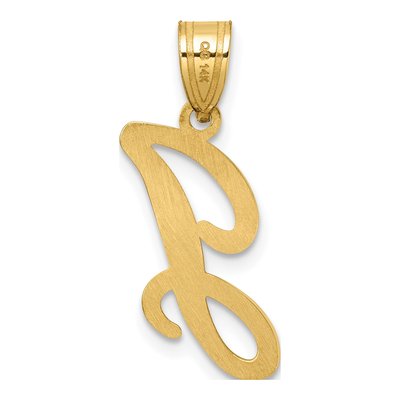 14K Yellow Gold Script Letter J Pendant – view 4