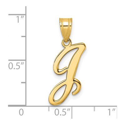 14K Yellow Gold Script Letter J Pendant – view 5