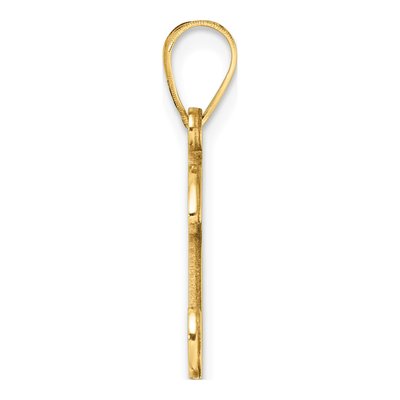 14K Yellow Gold Script Letter K Pendant – view 3