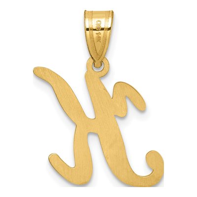 14K Yellow Gold Script Letter K Pendant – view 4