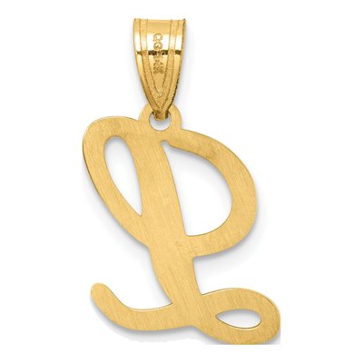 14K Yellow Gold Script Letter L Pendant – view 4