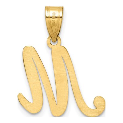 14K Yellow Gold Script Letter M Pendant – view 4