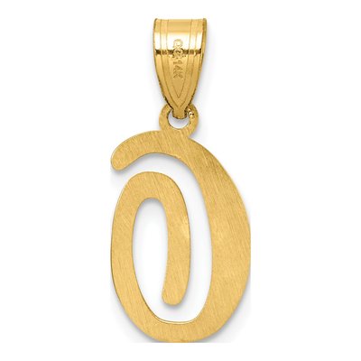 14K Yellow Gold Script Letter O Pendant – view 4