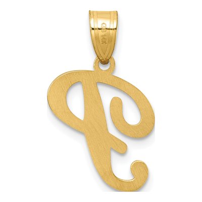 14K Yellow Gold Script Letter P Pendant – view 4